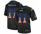 Philadelphia Eagles #11 Carson Wentz Elite Black USA Flag Fashion Football Jersey