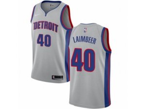 Detroit Pistons #40 Bill Laimbeer Authentic Silver NBA Jersey Statement Edition