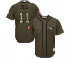 Toronto Blue Jays #11 George Bell Authentic Green Salute to Service Baseball