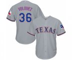 Texas Rangers #36 Edinson Volquez Replica Grey Road Cool Base Baseball Jersey