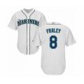 Seattle Mariners #8 Jake Fraley Authentic White Home Cool Base Baseball Player Jersey