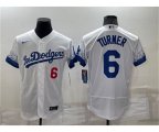 Los Angeles Dodgers #6 Trea Turner White 2022 City Connect Flex Base Stitched Jersey