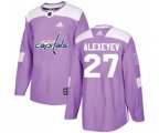 Washington Capitals #27 Alexander Alexeyev Authentic Purple Fights Cancer Practice NHL Jersey