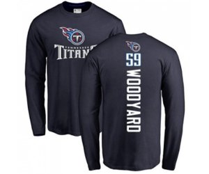 Tennessee Titans #59 Wesley Woodyard Navy Blue Backer Long Sleeve T-Shirt