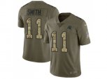 Carolina Panthers #11 Torrey Smith Olive Camo Stitched NFL Limited 2017 Salute To Service Jersey
