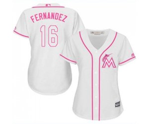 Women\'s Miami Marlins #16 Jose Fernandez Replica White Fashion Cool Base Baseball Jersey