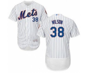 New York Mets Justin Wilson White Home Flex Base Authentic Collection Baseball Player Jersey