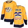 Nashville Predators #25 Alexei Emelin Authentic Gold USA Flag Fashion NHL Jersey