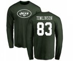 New York Jets #83 Eric Tomlinson Green Name & Number Logo Long Sleeve T-Shirt