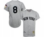 1951 New York Yankees #8 Yogi Berra Authentic Grey Throwback Baseball Jersey