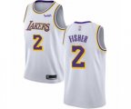 Los Angeles Lakers #2 Derek Fisher Authentic White Basketball Jerseys - Association Edition