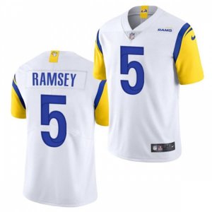 Los Angeles Rams #5 Jalen Ramsey 2021 Nike White Modern Throwback Vapor Limited Jersey