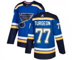 Adidas St. Louis Blues #77 Pierre Turgeon Authentic Royal Blue Home NHL Jersey