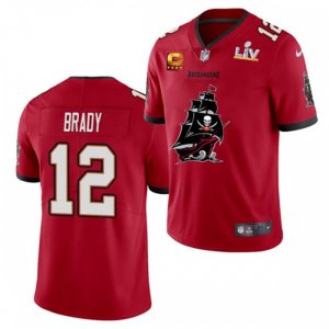 Tampa Bay Buccaneers #12 Tom Brady Nike Red 2021 Super Bowl LV Champions Alternate Logos Vapor Limited Jersey