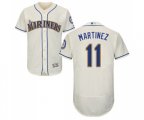 Seattle Mariners #11 Edgar Martinez Cream Flexbase Authentic Collection Baseball Jersey