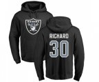 Oakland Raiders #30 Jalen Richard Black Name & Number Logo Pullover Hoodie