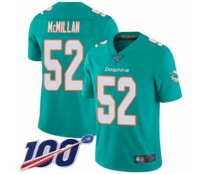 Miami Dolphins #52 Raekwon McMillan Aqua Green Team Color Vapor Untouchable Limited Player 100th Season Football Je
