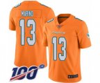 Miami Dolphins #13 Dan Marino Limited Orange Rush Vapor Untouchable 100th Season Football Jersey