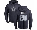 Dallas Cowboys #20 George Iloka Navy Blue Name & Number Logo Pullover Hoodie
