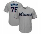 Miami Marlins Jorge Guzman Replica Grey Road Cool Base Baseball Player Jersey