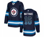 Winnipeg Jets #16 Shawn Matthias Authentic Navy Blue Drift Fashion NHL Jersey