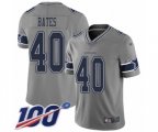 Dallas Cowboys #40 Bill Bates Limited Gray Inverted Legend 100th Season Football Jersey