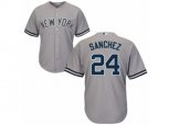New York Yankees #24 Gary Sanchez Replica Grey Road MLB Jersey