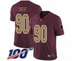 Washington Redskins #90 Montez Sweat Burgundy Red Gold Number Alternate 80TH Anniversary Vapor Untouchable Limited Player 100th Season Football Jersey