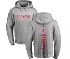 Houston Rockets #4 Charles Barkley Ash Backer Pullover Hoodie