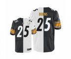 Pittsburgh Steelers #25 Artie Burns Elite Black White Split Fashion Football Jersey