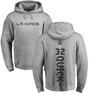 Los Angeles Kings #32 Jonathan Quick Ash Backer Pullover Hoodie