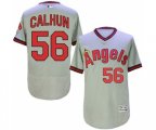 Los Angeles Angels of Anaheim #56 Kole Calhoun Grey Flexbase Authentic Collection Cooperstown Baseball Jersey