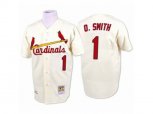 St. Louis Cardinals #1 Ozzie Smith Replica Cream Throwback MLB Jersey