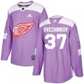 Detroit Red Wings #37 Evgeny Svechnikov Authentic Purple Fights Cancer Practice NHL Jersey