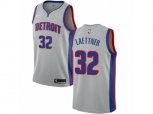 Detroit Pistons #32 Christian Laettner Authentic Silver NBA Jersey Statement Edition
