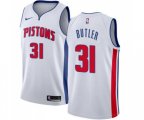 Detroit Pistons #31 Caron Butler Authentic White Home Basketball Jersey - Association Edition