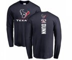 Houston Texans #92 Brandon Dunn Navy Blue Backer Long Sleeve T-Shirt