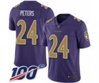 Baltimore Ravens #24 Marcus Peters Limited Purple Rush Vapor Untouchable 100th Season Football Jersey