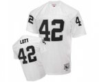 Oakland Raiders #42 Ronnie Lott White Authentic Throwback Football Jersey