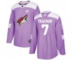 Arizona Coyotes #7 Keith Tkachuk Authentic Purple Fights Cancer Practice Hockey Jersey