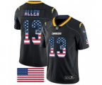 Los Angeles Chargers #13 Keenan Allen Limited Black Rush USA Flag Football Jersey
