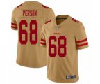 San Francisco 49ers #68 Mike Person Limited Gold Inverted Legend Football Jersey