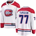 Montreal Canadiens #77 Pierre Turgeon Authentic White Away Fanatics Branded Breakaway NHL Jersey