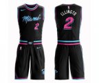 Miami Heat #2 Wayne Ellington Swingman Black Basketball Suit Jersey - City Edition