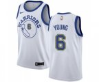 Golden State Warriors #6 Nick Young Authentic White Hardwood Classics Basketball Jerseys