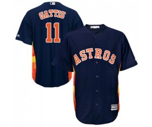 Houston Astros #11 Evan Gattis Replica Navy Blue Alternate Cool Base Baseball Jersey