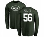 New York Jets #56 Jachai Polite Green Name & Number Logo Long Sleeve T-Shirt