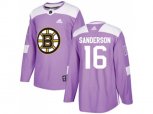 Adidas Boston Bruins #16 Derek Sanderson Purple Authentic Fights Cancer Stitched NHL Jersey