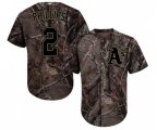 Oakland Athletics #2 Tony Phillips Authentic Camo Realtree Collection Flex Base Baseball Jersey