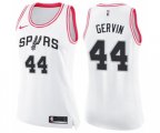 Women's San Antonio Spurs #44 George Gervin Swingman White Pink Fashion Basketball Jersey